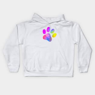 ABSTRACT Color Dog Paw Print Kids Hoodie